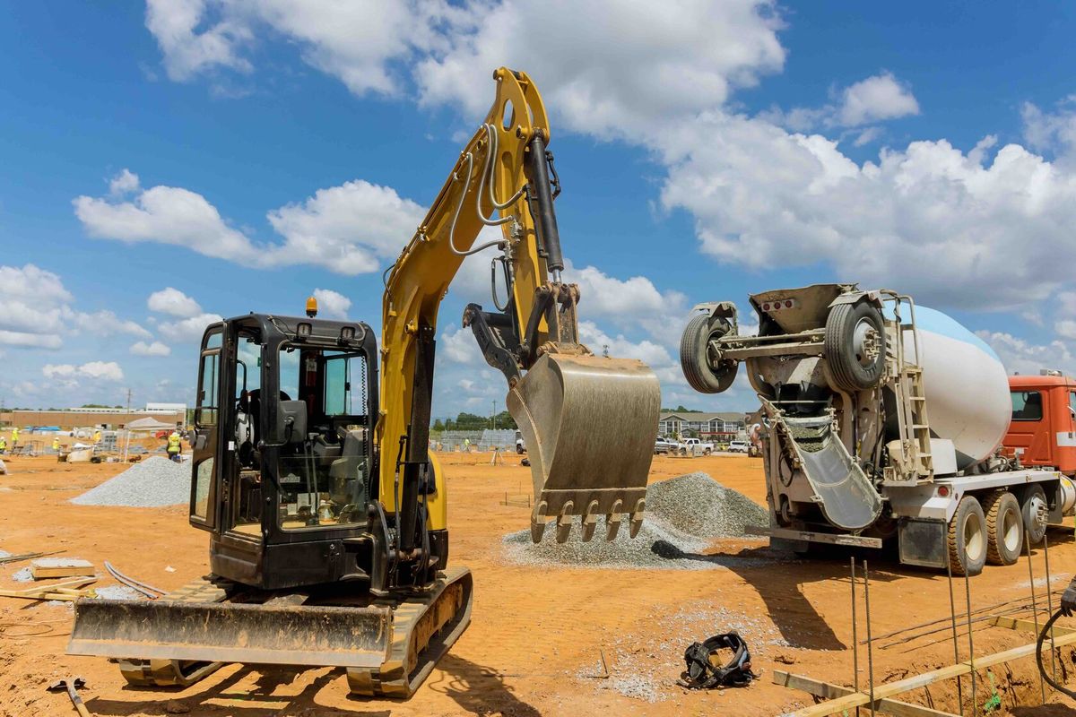 Excavator working on a construction site